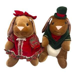 Vintage 1985 Velveteen Rabbit Ears Plush Pair Toys R Us Christmas